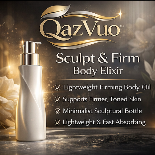 QazVuo™ Sculpt & Firm Body Elixir – Lightweight Firming Body Oil, Skin Tightening & Smoothing Serum
