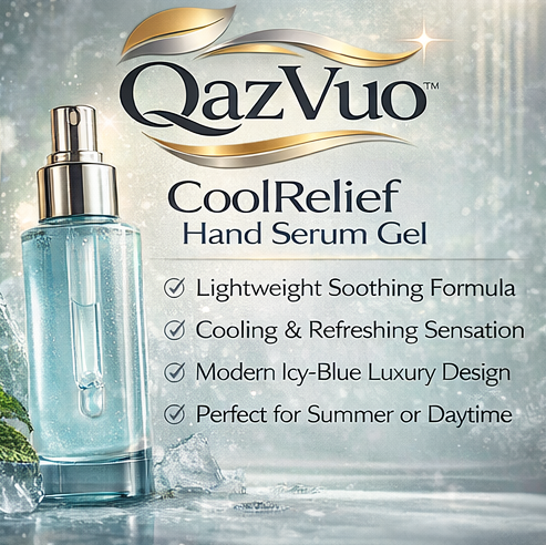 QazVuo™ CoolRelief Hand Serum Gel – Refreshing Cooling Hand Treatment, Lightweight Soothing Formula